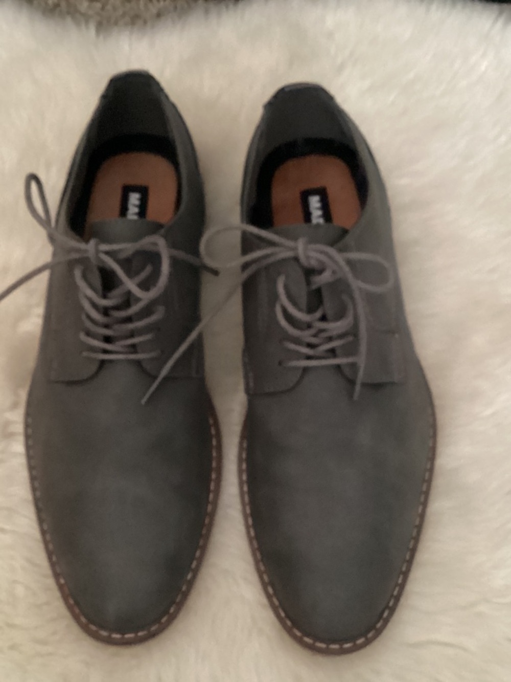 Steve Madden Men's Grey Derby Lace-Up Oxfords 10